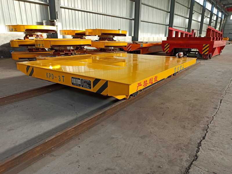 Low Voltage 3 Ton Spoorlijn Geleid Materiaal Vervoerswagen